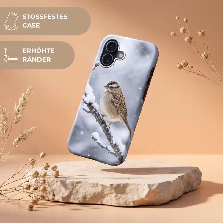 Vogel - Tak - Sneeuw - Winter Toughcase MagSafe Apple iPhone 17 klein -USP_RandenV_DE
