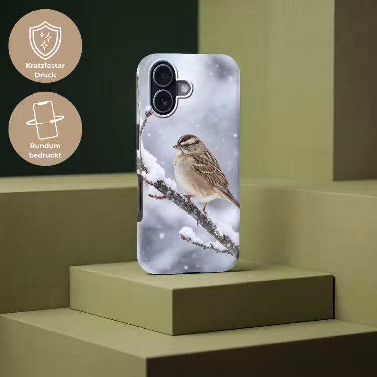 Vogel - Tak - Sneeuw - Winter Toughcase MagSafe Apple iPhone 17 klein -USP_PrintM_DE