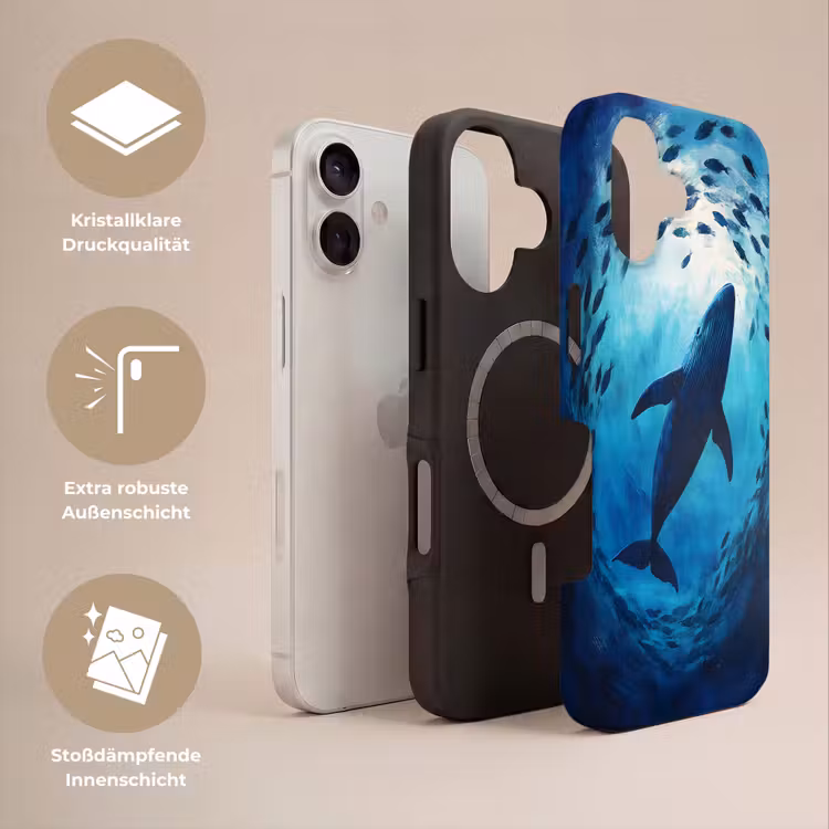 Walvis - Vissen - Donkerblauw Toughcase MagSafe Apple iPhone 17 klein -USP_Lagen_DE