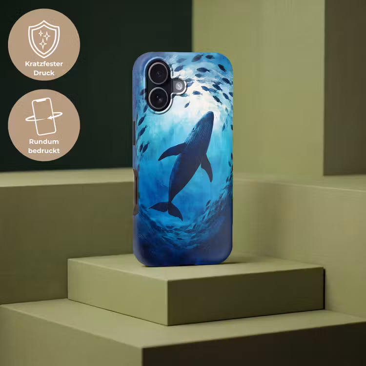 Walvis - Vissen - Donkerblauw Toughcase MagSafe Apple iPhone 17 klein -USP_PrintM_DE