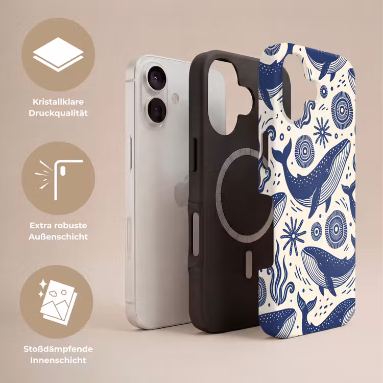 Walvis - Onderwater - Dieren - Abstract - Blauw Toughcase MagSafe Apple iPhone 17 klein -USP_Lagen_DE