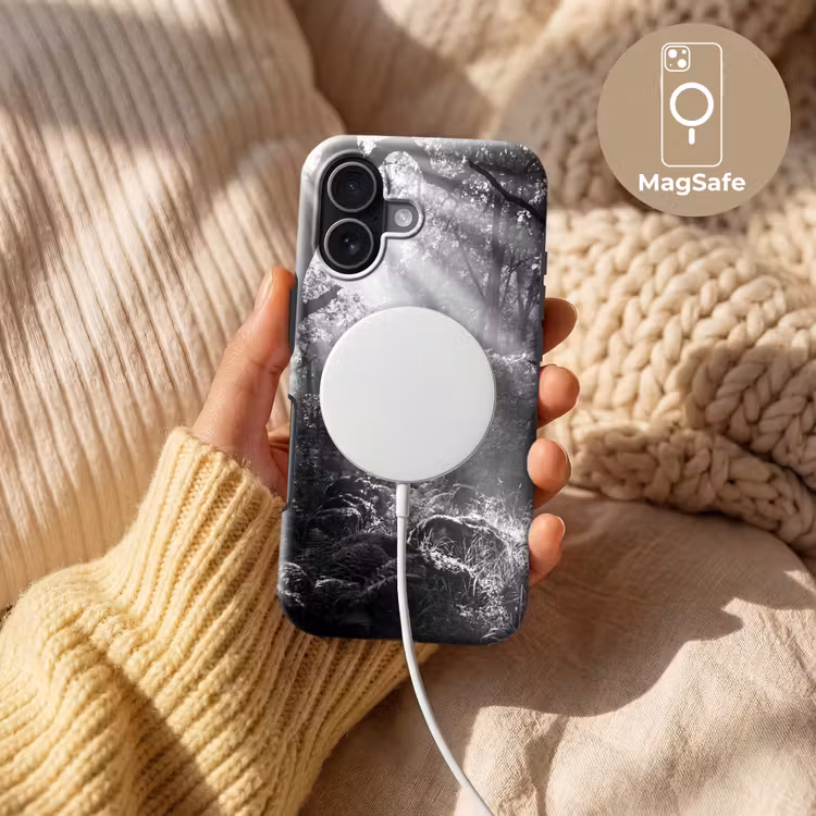 Bos - Lichtstralen - Natuur - Zwart-wit Toughcase MagSafe Apple iPhone 17 klein -USP_MagsafeV