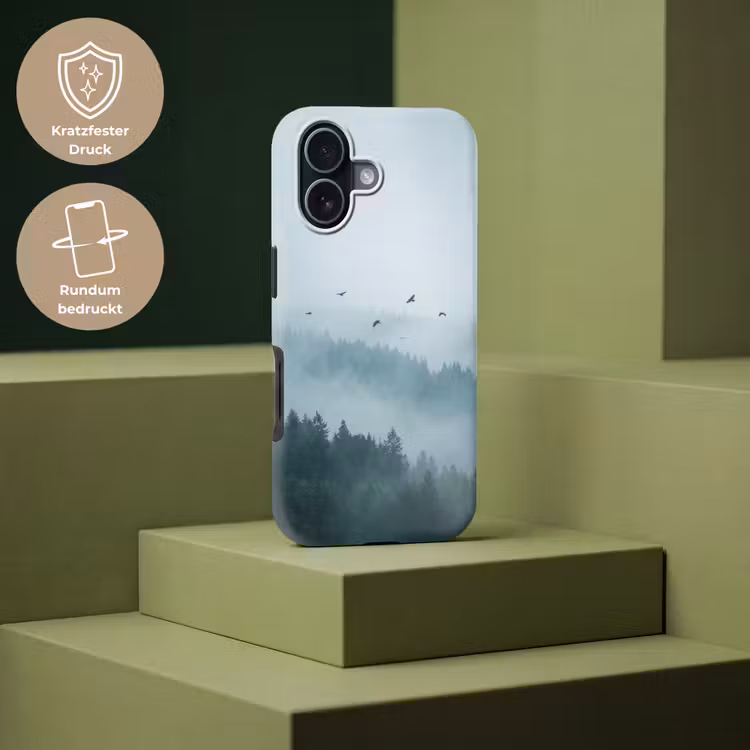 Bos - Mist - Vogels - Natuur - Groen Toughcase MagSafe Apple iPhone 17 klein -USP_PrintM_DE