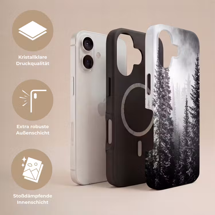 Bos - Mist - Winter - Monochroom - Natuur Toughcase MagSafe Apple iPhone 17 klein -USP_Lagen_DE