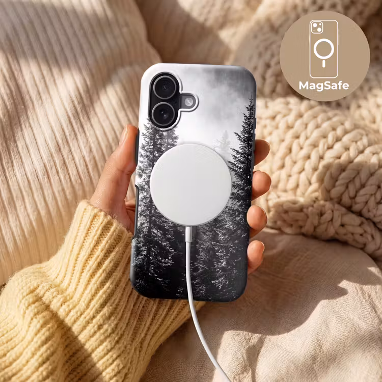 Bos - Mist - Winter - Monochroom - Natuur Toughcase MagSafe Apple iPhone 17 klein -USP_MagsafeV