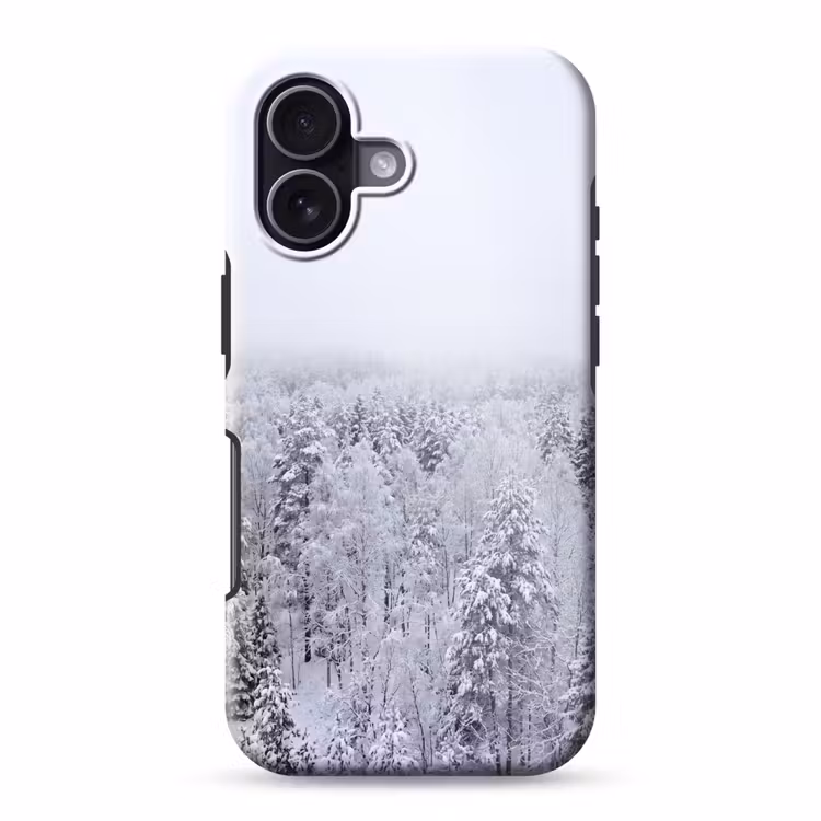 Bos - Sneeuw - Winter - Natuur - Wit Toughcase MagSafe Apple iPhone 17 klein -3d
