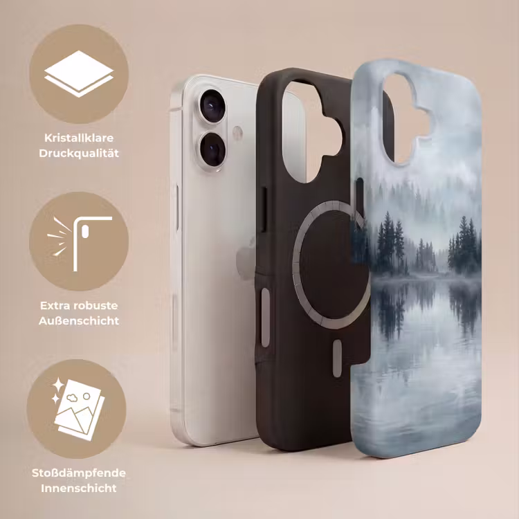 Bos - Meer - Mist - Natuur - Grijs Toughcase MagSafe Apple iPhone 17 klein -USP_Lagen_DE