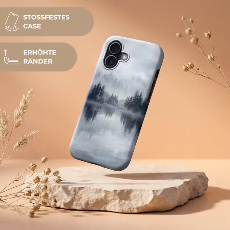 Bos - Meer - Mist - Natuur - Grijs Toughcase MagSafe Apple iPhone 17 klein -USP_RandenV_DE