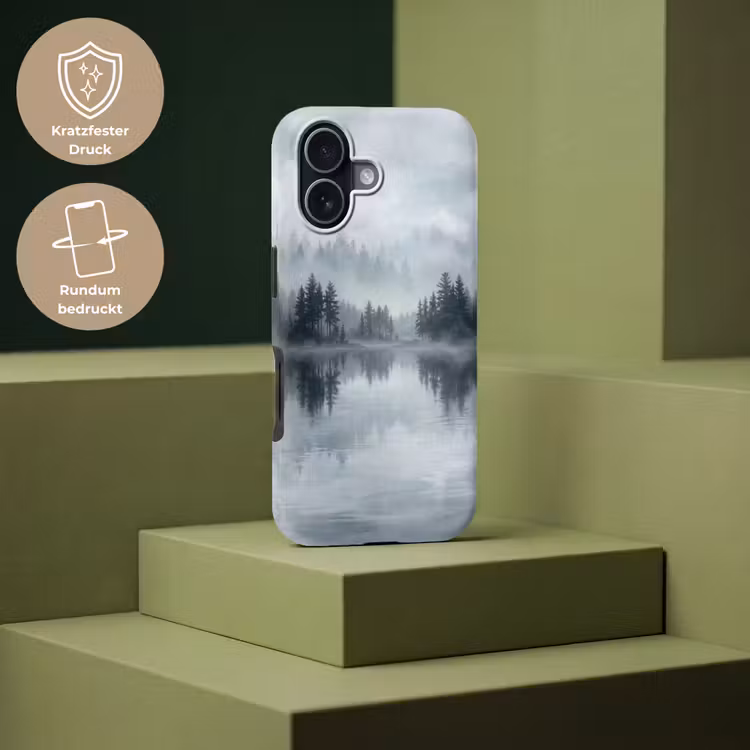 Bos - Meer - Mist - Natuur - Grijs Toughcase MagSafe Apple iPhone 17 klein -USP_PrintM_DE