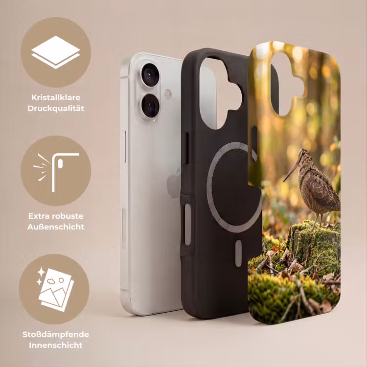 Houtsnip - Bos - Bladeren - Herfst - Gecamoufleerd Toughcase MagSafe Apple iPhone 17 klein -USP_Lagen_DE