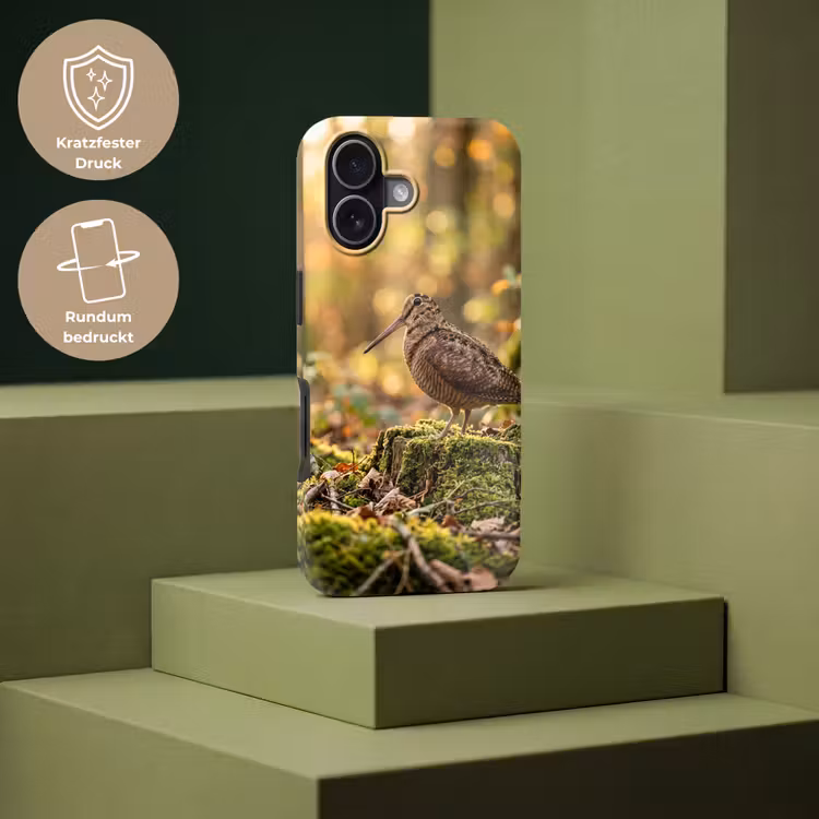 Houtsnip - Bos - Bladeren - Herfst - Gecamoufleerd Toughcase MagSafe Apple iPhone 17 klein -USP_PrintM_DE