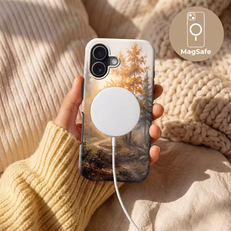 Bospad - Herfstbladeren - Natuur - Schilderachtig - Oranje Toughcase MagSafe Apple iPhone 17 klein -USP_MagsafeV