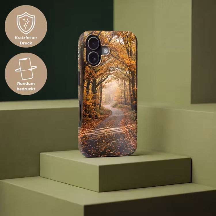 Bospad - Herfstbos - Bladeren - Oranje - Nostalgisch Toughcase MagSafe Apple iPhone 17 klein -USP_PrintM_DE