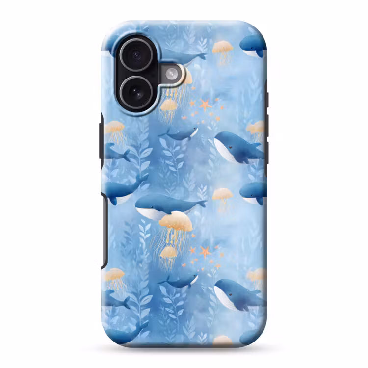 Walvissen - Oceaan - Blauw Toughcase MagSafe Apple iPhone 17 klein 1017 -3d