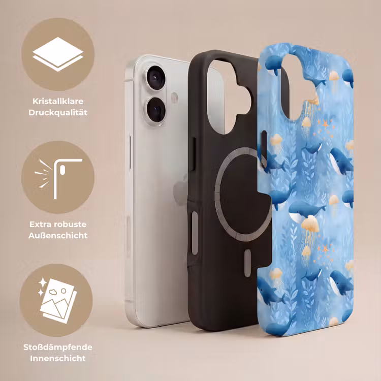 Walvissen - Oceaan - Blauw Toughcase MagSafe Apple iPhone 17 klein 1017 -USP_Lagen_DE