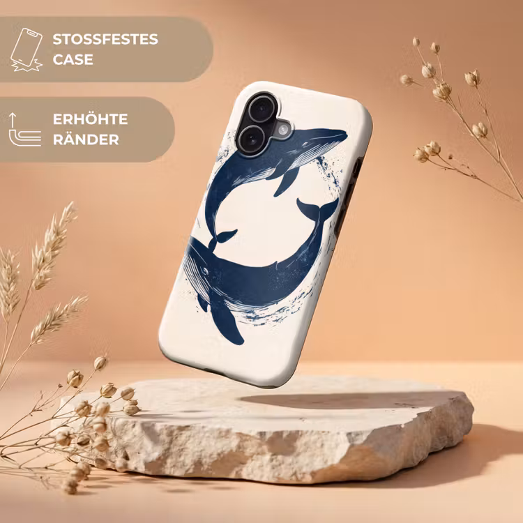 Walvissen - Spetters - Cirkel - Donkerblauw Toughcase MagSafe Apple iPhone 17 klein -USP_RandenV_DE