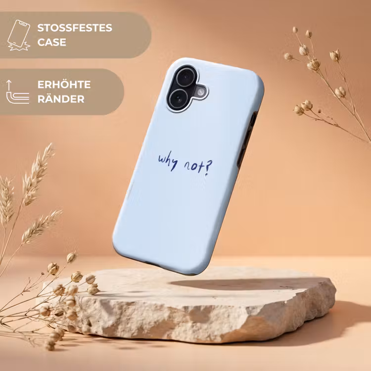 Why not - Blauw - Donker blauw - Quote Toughcase MagSafe Apple iPhone 17 klein -USP_RandenV_DE