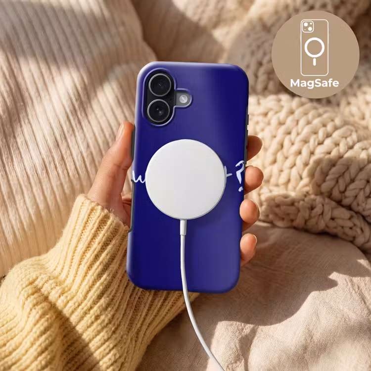 Why not - Blauw - Handgeschreven Toughcase MagSafe Apple iPhone 17 klein -USP_MagsafeV