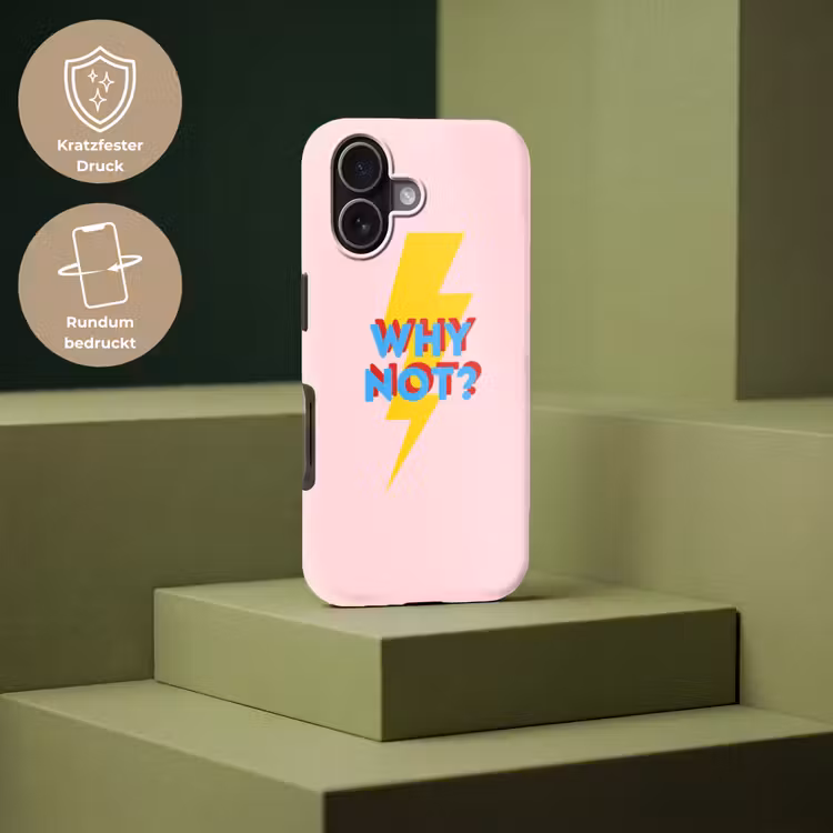 Why not - Bliksem - Roze Toughcase MagSafe Apple iPhone 17 klein -USP_PrintM_DE