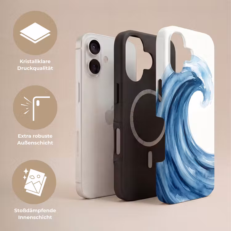 Water - Beweging - Natuur - Modern - Blauw Toughcase MagSafe Apple iPhone 17 klein -USP_Lagen_DE