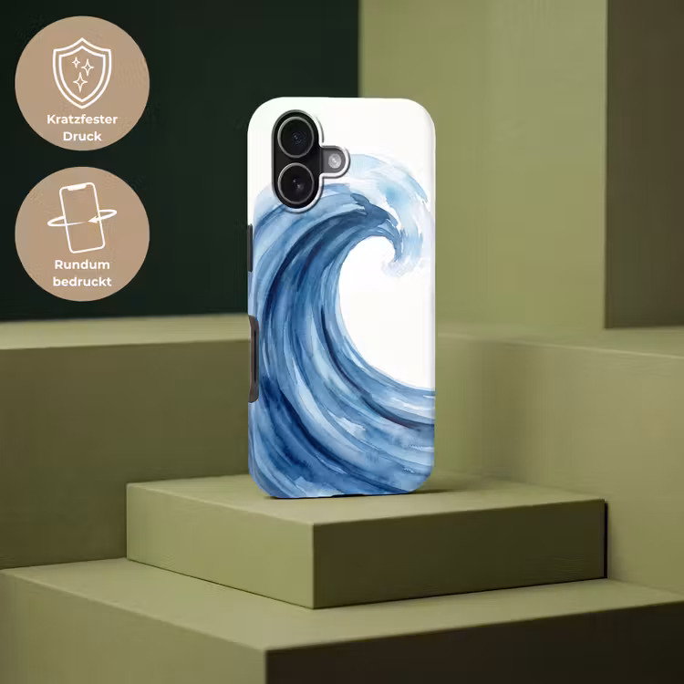 Water - Beweging - Natuur - Modern - Blauw Toughcase MagSafe Apple iPhone 17 klein -USP_PrintM_DE