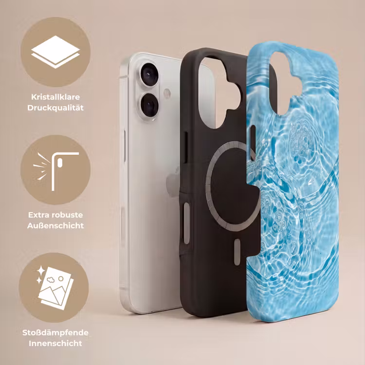 Water - Blauw - bubbels Toughcase MagSafe Apple iPhone 17 klein -USP_Lagen_DE