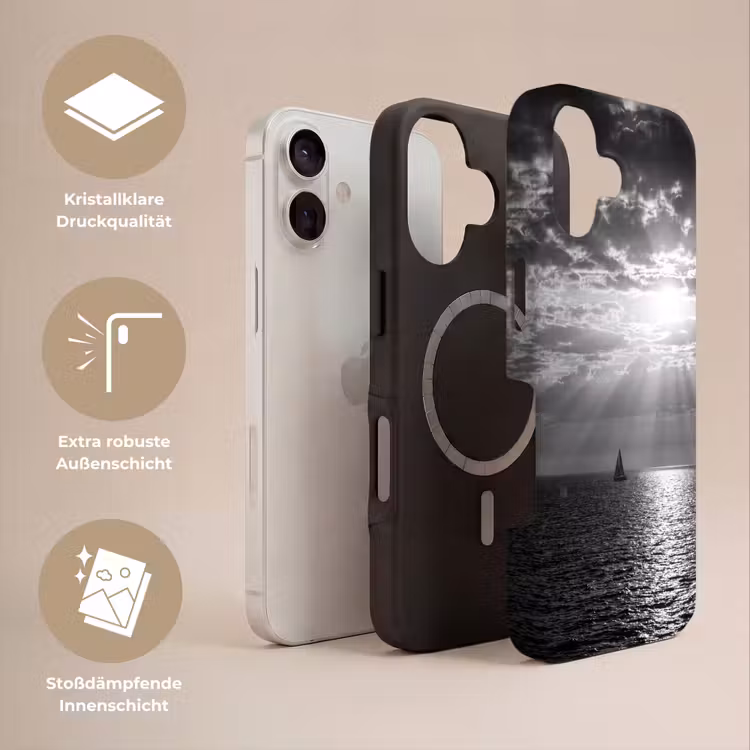 Water - Boot - Lucht - Natuur - Zwart-wit Toughcase MagSafe Apple iPhone 17 klein -USP_Lagen_DE