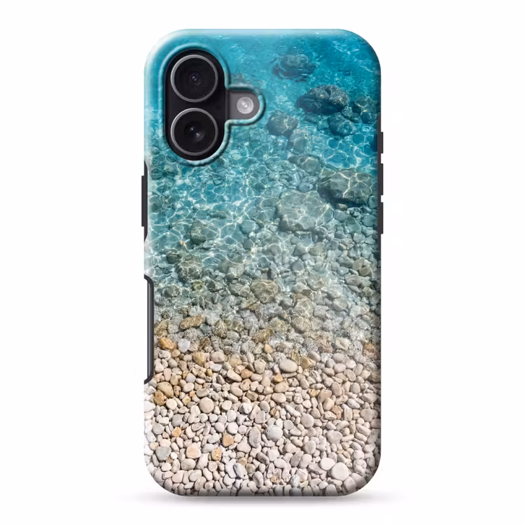 Water - Kiezels - Natuur - Levendig - Turkoois Toughcase MagSafe Apple iPhone 17 klein -3d