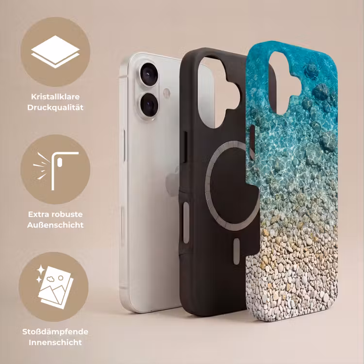 Water - Kiezels - Natuur - Levendig - Turkoois Toughcase MagSafe Apple iPhone 17 klein -USP_Lagen_DE
