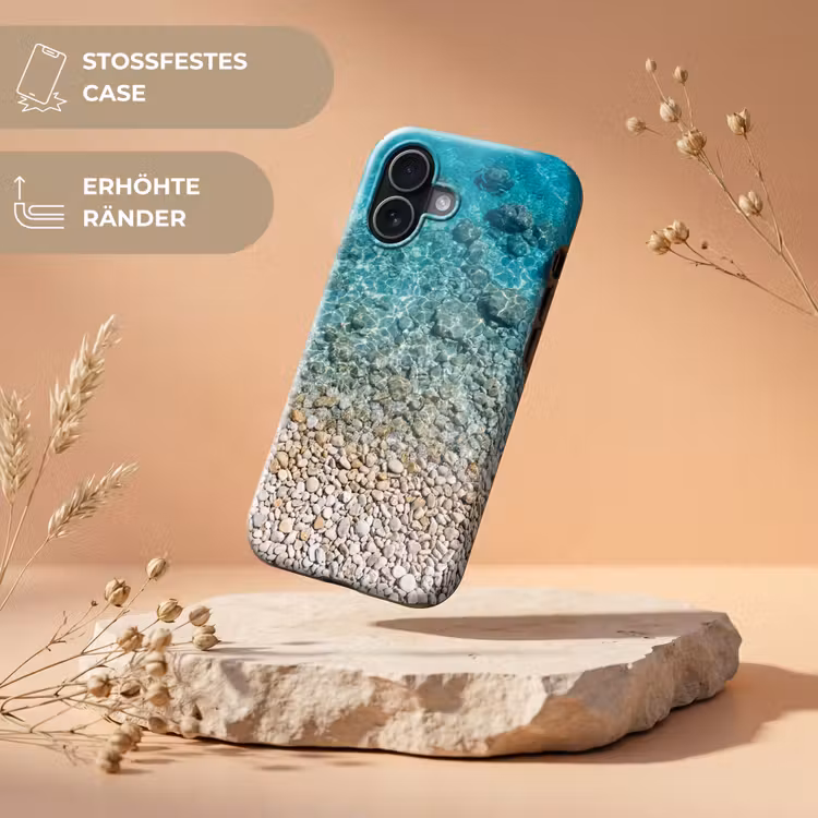 Water - Kiezels - Natuur - Levendig - Turkoois Toughcase MagSafe Apple iPhone 17 klein -USP_RandenV_DE
