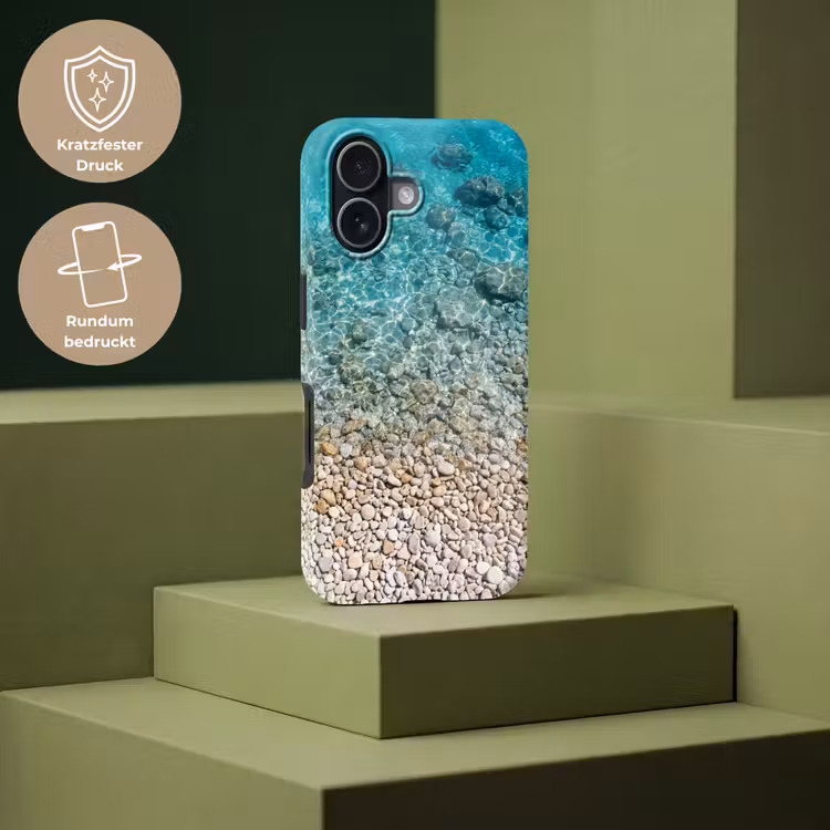 Water - Kiezels - Natuur - Levendig - Turkoois Toughcase MagSafe Apple iPhone 17 klein -USP_PrintM_DE