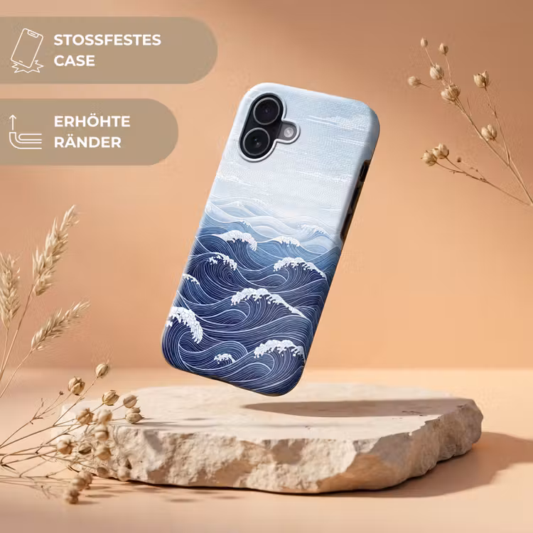 Water - Mozaïek - Landschap - Modern - Blauw Toughcase MagSafe Apple iPhone 17 klein -USP_RandenV_DE