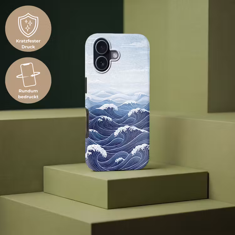 Water - Mozaïek - Landschap - Modern - Blauw Toughcase MagSafe Apple iPhone 17 klein -USP_PrintM_DE