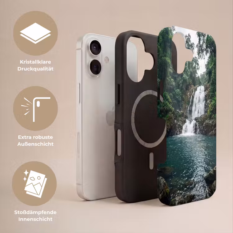 Waterfall - Forest - Nature - Greenkhgyguyg Toughcase MagSafe Apple iPhone 17 klein -USP_Lagen_DE
