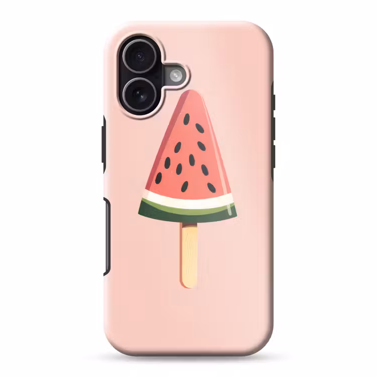 Watermeloen - Ijsje - Pitjes - Rood Toughcase MagSafe Apple iPhone 17 klein -3d