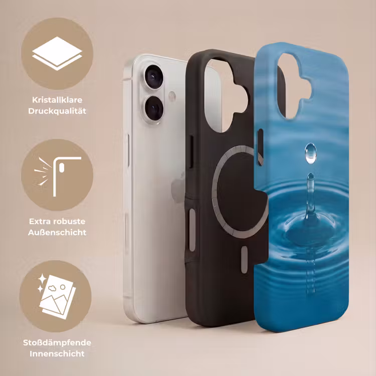 Waterdruppel - Water - Oppervlakte Toughcase MagSafe Apple iPhone 17 klein -USP_Lagen_DE