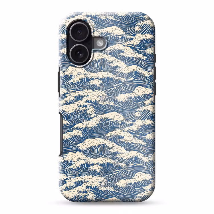 Golven - Klassiek - Blauw Toughcase MagSafe Apple iPhone 17 klein 1017 -3d