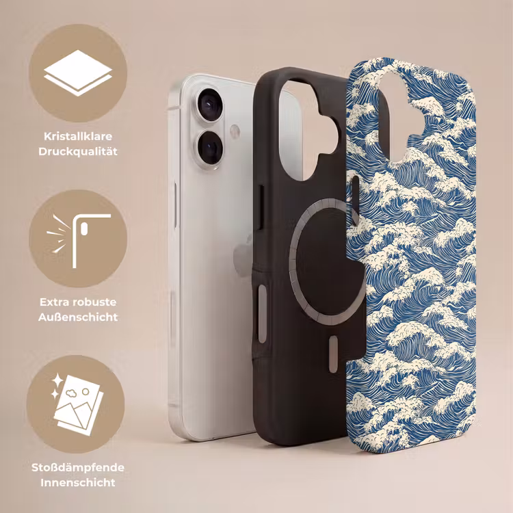 Golven - Klassiek - Blauw Toughcase MagSafe Apple iPhone 17 klein 1017 -USP_Lagen_DE