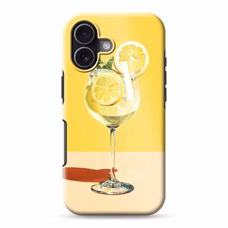 Wijnglas - Citroen - Geel - Minimalistisch Toughcase MagSafe Apple iPhone 17 klein -3d