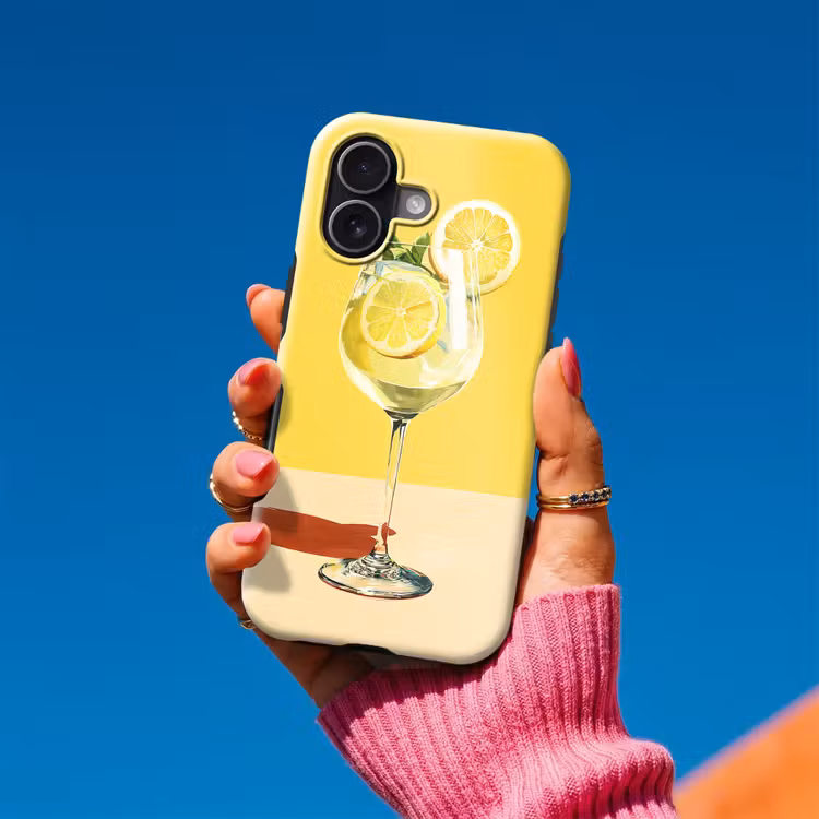 Wijnglas - Citroen - Geel - Minimalistisch Toughcase MagSafe Apple iPhone 17 klein -Sfeer1V