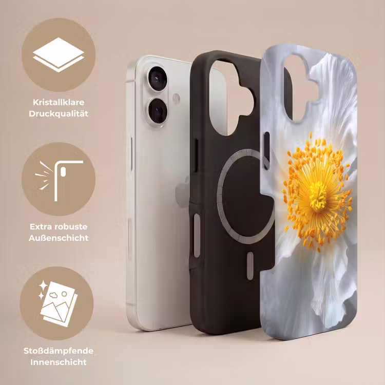 Wit - Bloem - Elegant Toughcase MagSafe Apple iPhone 17 klein -USP_Lagen_DE