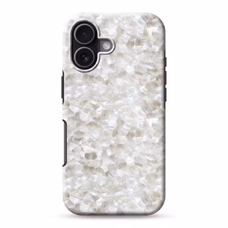 Wit - Penseelstreken - Reliëfeffect Toughcase MagSafe Apple iPhone 17 klein 1017 -3d
