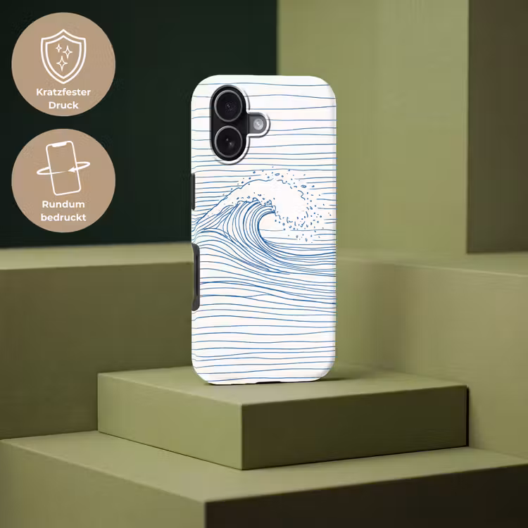 Golf - Brekende - Natuur - Minimalistisch - Blauw Toughcase MagSafe Apple iPhone 17 klein -USP_PrintM_DE