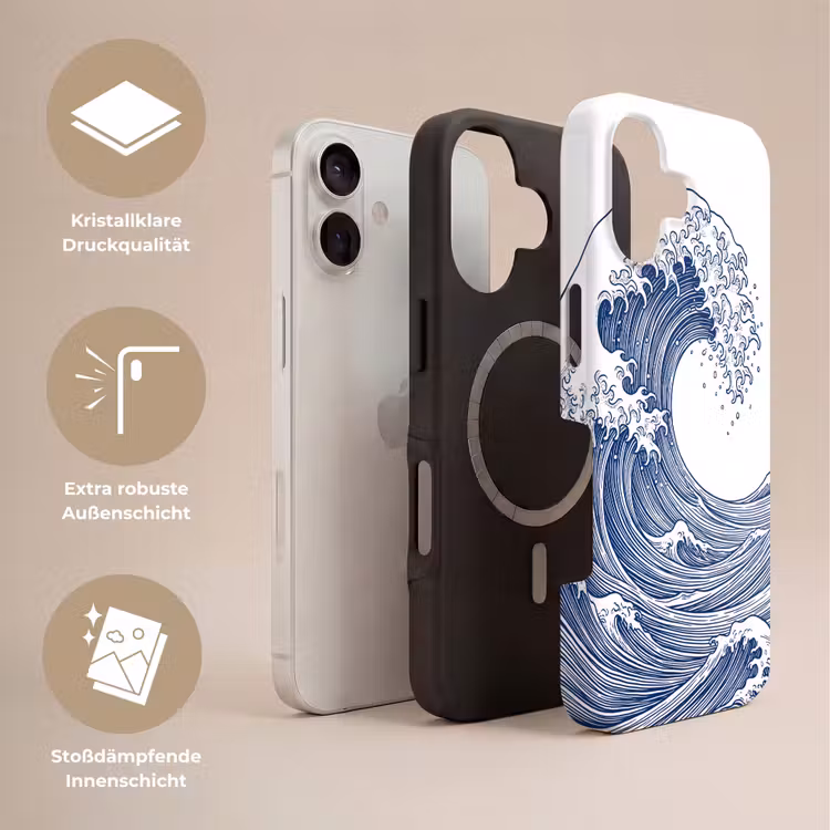 Golf - Japans - Zee - Illustratie - Blauw Toughcase MagSafe Apple iPhone 17 klein -USP_Lagen_DE