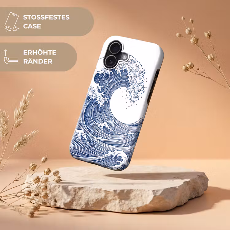 Golf - Japans - Zee - Illustratie - Blauw Toughcase MagSafe Apple iPhone 17 klein -USP_RandenV_DE