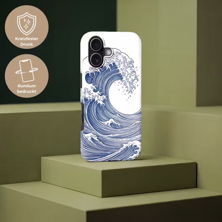 Golf - Japans - Zee - Illustratie - Blauw Toughcase MagSafe Apple iPhone 17 klein -USP_PrintM_DE