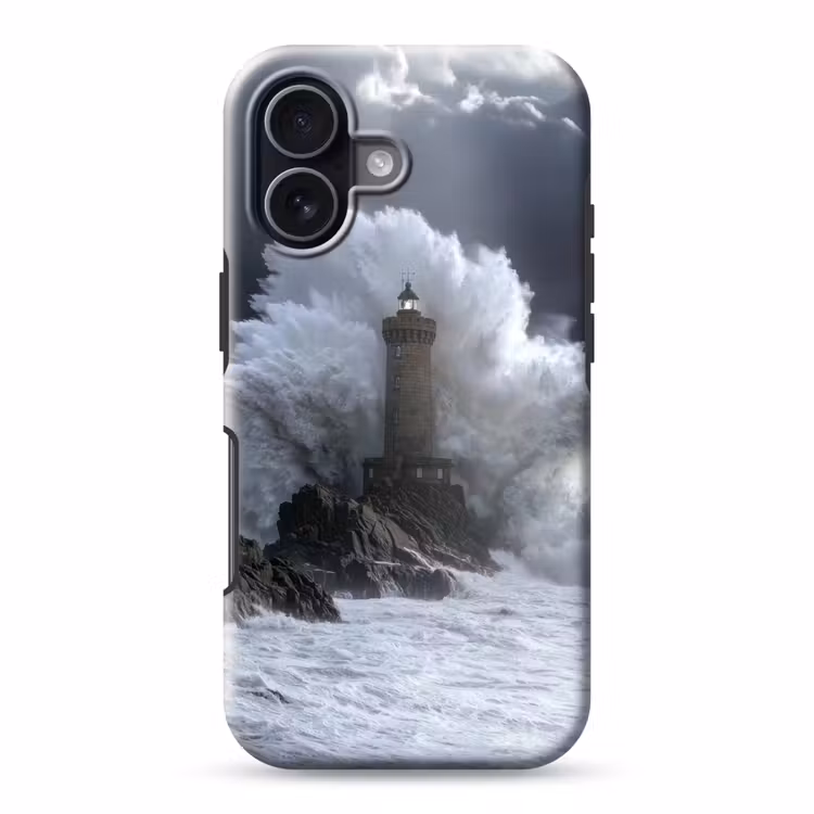 Golf - Vuurtoren - Schuimend water Toughcase MagSafe Apple iPhone 17 klein -3d
