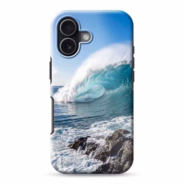 Golf - Oceaan - Brekend - Water - Blauw Toughcase MagSafe Apple iPhone 17 klein -3d