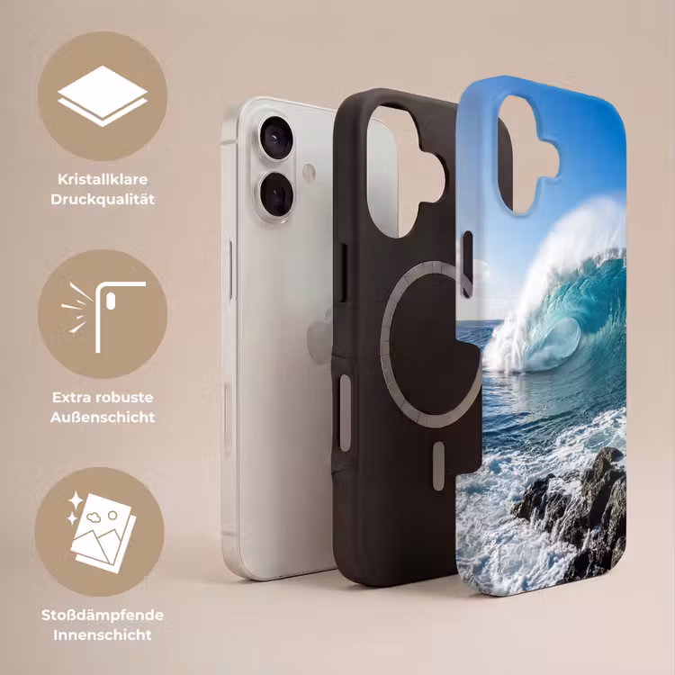 Golf - Oceaan - Brekend - Water - Blauw Toughcase MagSafe Apple iPhone 17 klein -USP_Lagen_DE