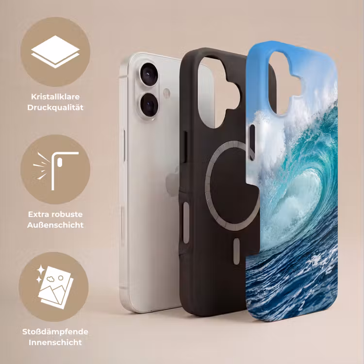 Golf - Oceaan - Water - Dynamisch - Blauw Toughcase MagSafe Apple iPhone 17 klein -USP_Lagen_DE